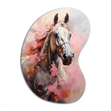 Pink White Horse Vibrant Pink Equine - Asymmetric Metal Wall Art