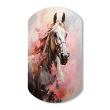 Pink White Horse Vibrant Pink Equine - Asymmetric Metal Wall Art