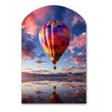 Orange Hot Air Ballon Horizon IV - Asymmetric Metal Wall Art