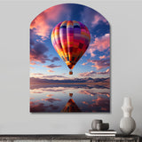 Orange Hot Air Ballon Horizon IV - Asymmetric Metal Wall Art