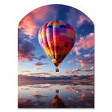 Orange Hot Air Ballon Horizon IV - Asymmetric Metal Wall Art