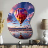 Orange Hot Air Ballon Horizon IV - Asymmetric Metal Wall Art