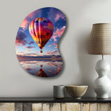 Orange Hot Air Ballon Horizon IV - Asymmetric Metal Wall Art