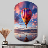 Orange Hot Air Ballon Horizon IV - Asymmetric Metal Wall Art