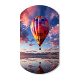 Orange Hot Air Ballon Horizon IV - Asymmetric Metal Wall Art