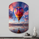 Orange Hot Air Ballon Horizon IV - Asymmetric Metal Wall Art