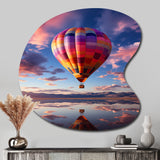 Orange Hot Air Ballon Horizon IV - Asymmetric Metal Wall Art