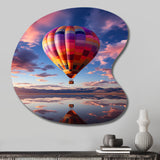 Orange Hot Air Ballon Horizon IV - Asymmetric Metal Wall Art