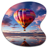 Orange Hot Air Ballon Horizon IV - Asymmetric Metal Wall Art