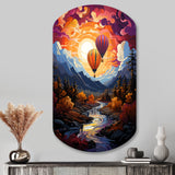 Orange Hot Air Ballon Collage II - Asymmetric Metal Wall Art