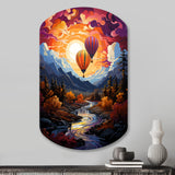 Orange Hot Air Ballon Collage II - Asymmetric Metal Wall Art