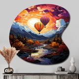 Orange Hot Air Ballon Collage II - Asymmetric Metal Wall Art