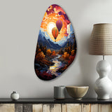 Orange Hot Air Ballon Collage II - Asymmetric Metal Wall Art