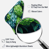 Green Blue Hydrangea Emerald Blooms - Asymmetric Metal Wall Art