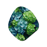 Green Blue Hydrangea Emerald Blooms - Asymmetric Metal Wall Art