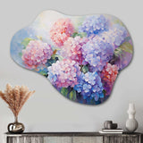 Purple Pink Hydrangea Romantic Impression - Asymmetric Metal Wall Art