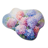 Purple Pink Hydrangea Romantic Impression - Asymmetric Metal Wall Art