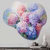 Purple Pink Hydrangea Romantic Impression - Asymmetric Metal Wall Art