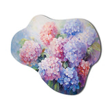 Purple Pink Hydrangea Romantic Impression - Asymmetric Metal Wall Art