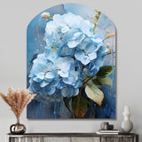 Blue Hydrangea Subtle Serenade - Asymmetric Metal Wall Art