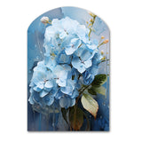 Blue Hydrangea Subtle Serenade - Asymmetric Metal Wall Art