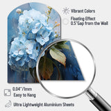 Blue Hydrangea Subtle Serenade - Asymmetric Metal Wall Art