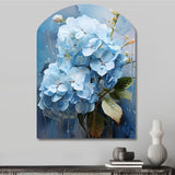 Blue Hydrangea Subtle Serenade - Asymmetric Metal Wall Art