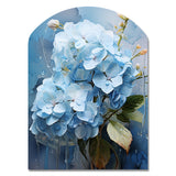 Blue Hydrangea Subtle Serenade - Asymmetric Metal Wall Art