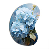 Blue Hydrangea Subtle Serenade - Asymmetric Metal Wall Art