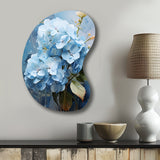 Blue Hydrangea Subtle Serenade - Asymmetric Metal Wall Art