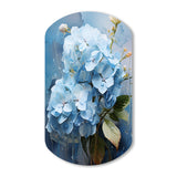 Blue Hydrangea Subtle Serenade - Asymmetric Metal Wall Art