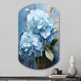 Blue Hydrangea Subtle Serenade - Asymmetric Metal Wall Art