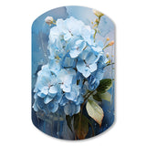 Blue Hydrangea Subtle Serenade - Asymmetric Metal Wall Art