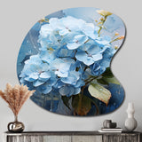 Blue Hydrangea Subtle Serenade - Asymmetric Metal Wall Art