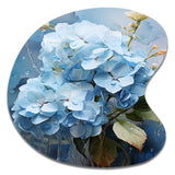 Blue Hydrangea Subtle Serenade - Asymmetric Metal Wall Art