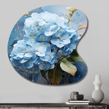 Blue Hydrangea Subtle Serenade - Asymmetric Metal Wall Art