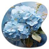 Blue Hydrangea Subtle Serenade - Asymmetric Metal Wall Art