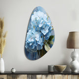 Blue Hydrangea Subtle Serenade - Asymmetric Metal Wall Art