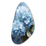 Blue Hydrangea Subtle Serenade - Asymmetric Metal Wall Art