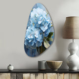 Blue Hydrangea Subtle Serenade - Asymmetric Metal Wall Art