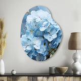 Blue Hydrangea Subtle Serenade - Asymmetric Metal Wall Art