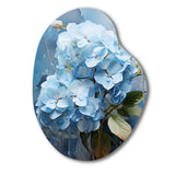 Blue Hydrangea Subtle Serenade - Asymmetric Metal Wall Art