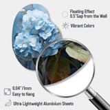 Blue Hydrangea Subtle Serenade - Asymmetric Metal Wall Art