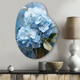 Blue Hydrangea Subtle Serenade - Asymmetric Metal Wall Art