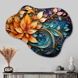 Colorful Indian Art Mystic Rangoli I - Asymmetric Metal Wall Art