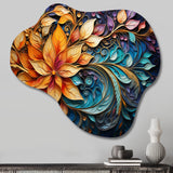 Colorful Indian Art Mystic Rangoli I - Asymmetric Metal Wall Art