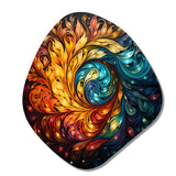 Colorful Indian Art Mystic Rangoli III - Asymmetric Metal Wall Art