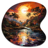 Indian Art Tropical Paradise III - Asymmetric Metal Wall Art