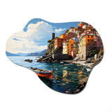 Beige Italy Cinque Terre I - Asymmetric Metal Wall Art