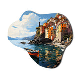 Beige Italy Cinque Terre I - Asymmetric Metal Wall Art